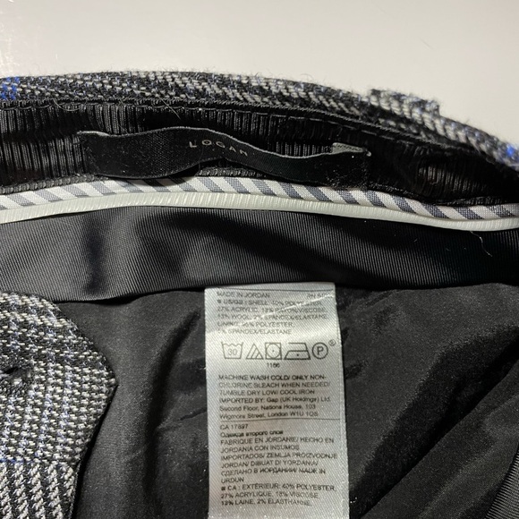 Banana Republic Logan Trousers Mid Rise Glen Plaid Gray Sz 4 - Picture 8 of 11